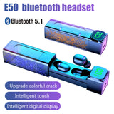 Mini E50 Crack Pull-out Digital Display Esports Gaming Wireless Bluetooth Headset TWS In-ear Type